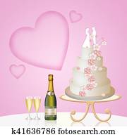 illustration of Wedding cake illustration of Wedding cake
