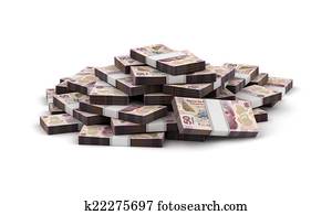 pila, de, pesos mexicanos