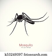 vetorial, de, um, pernilongo, desenho, branco, experiência., Insect., Animal.