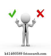 3d, homme, oui, et, non, symbole