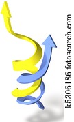 Arrows spiral join point up progress success Arrows spiral join point up progress success