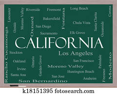 California State Word Cloud Concept on a Blackboard California State Word Cloud Concept on a Blackboard