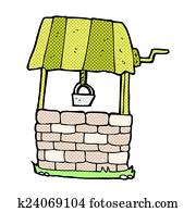 comic cartoon wishing well