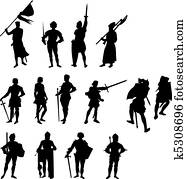 Fourteen Knight Silhouettes Fourteen Knight Silhouettes