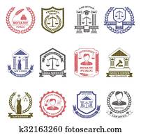 gesetz, und, bestellung, logo, briefmarken, satz