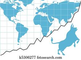 Global bull market chart stocks world growth graph