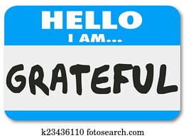 Grateful Word Hello I Am Words Name Tag Sticker
