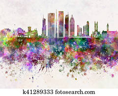 Toronto V2 skyline in watercolor background Toronto V2 skyline in watercolor background