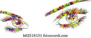 vector illustration Beautiful Women Eyes with make up vector illustration Beautiful Women Eyes with make up