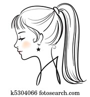 אישה יפה, צפה, וקטור, דוגמה