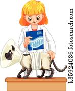 בדוק, להחזיק, רנטגן, הסרט, של, חתול