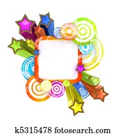 Disco style banner isolated on white background with copy space