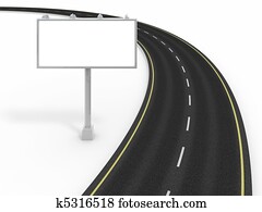 Road and billboard Road and billboard