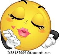 Smiley Mascot Flying Kiss Smiley Mascot Flying Kiss