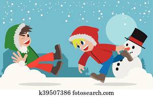 Snowball Fight Clip Art Vectors | Our Top 615 Snowball Fight EPS Images