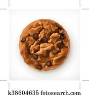 שוקולד, cookies,, וקטור, איקון