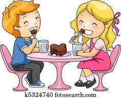 Kids Eating Chocolate Cake Kids Eating Chocolate Cake