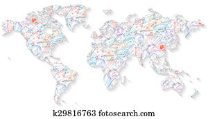 Passport Stamps World Map
