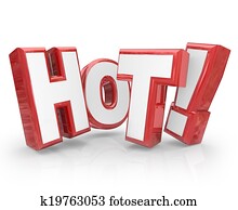 quentes, 3d, palavra, vermelho, letras, popular, novo, Trending, chiar, calor