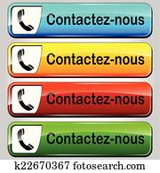 Vector contact buttons Vector contact buttons