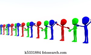 bunt, multikulturell, figuren