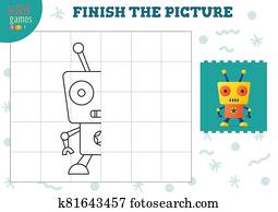Copy and complete the picture vector blank game, illustration Copy and complete the picture vector blank game, illustration