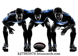 rúgbi, homens, jogadores, silueta