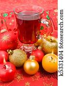 Winter hot drink and aroma candle 