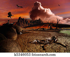 Apocalyptic fantasy landscape Apocalyptic fantasy landscape