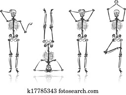 esqueleto, esboços, para, seu, desenho