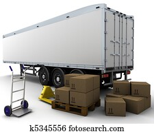 freight trailer and shipping boxes freight trailer and shipping boxes