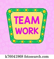 handschrift, tekst, schrijvende, team, work., concept, betekenis, gecombineerd, actie, van, een, groep, workgroup, samenwerking, samenwerking, asymmetrisch, ongelijk, gevormd, formaat, motieven, voorwerp, schets, veelkleurig, design.