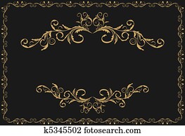 Illustration the luxury gold pattern ornament borders