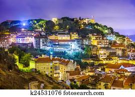 lisboa, portugal, cityscape, e, encosta, de, sao, jorge, castle. lisboa, portugal, cityscape, e, encosta, de, sao, jorge, castle.