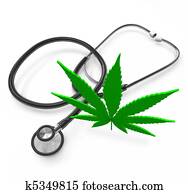 Medical Marijuana - Cannabis Leaf and Stethoscope Medical Marijuana - Cannabis Leaf and Stethoscope