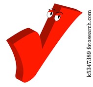 red checkmark with google eyes red checkmark with google eyes