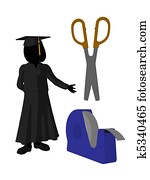 School Girl Silhouette Illustration