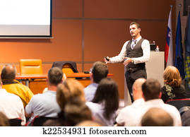 taler, ved, forretningskonferanse, og, presentation.