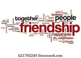 vänskap, ord, moln