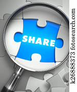 acción, por, lente, en, perdido, puzzle.