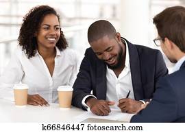 anders, zaken partners, meldingsbord, overeenkomst, na, succesvolle, vergadering