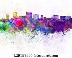 Boise skyline in watercolor background Boise skyline in watercolor background