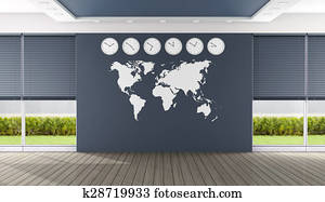 Empty blue boardroom Empty blue boardroom