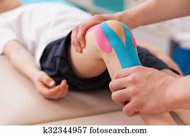 exercício, para, joelho