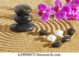 Japanese ZEN garden with stacked stones Japanese ZEN garden with stacked stones