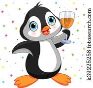 pingüim, celebrando