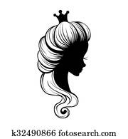 Princess portrait silhouette Princess portrait silhouette