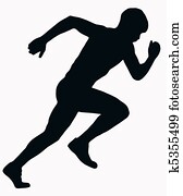 Sport Silhouette - Male Sprint Athlete Sport Silhouette - Male Sprint Athlete