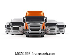 Trucks isolated on white Trucks isolated on white
