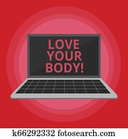 מילה, לכתוב, טקסט, אהוב, שלך, body., מושג של עסק, ל, selfacceptance, קח זהירות, של, עצמך, בעלת, a, בריא, diet.